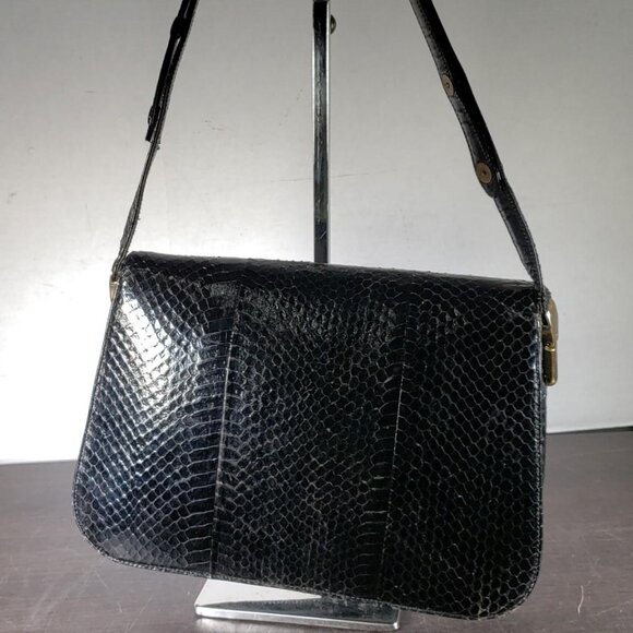 Corrado Maretto  Black Leather Handbag MADE IN ITALY with Dustbag - Picture 4 of 10